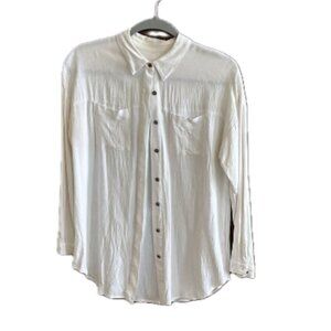 White Crepe Tunic Blouse (xs)
